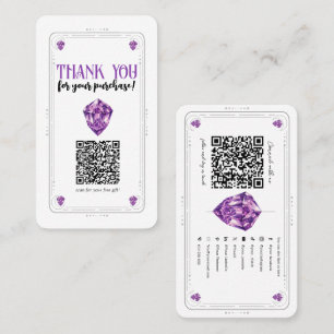 Carte De Visite Code QR de cristal d'améthyste violet pour les méd