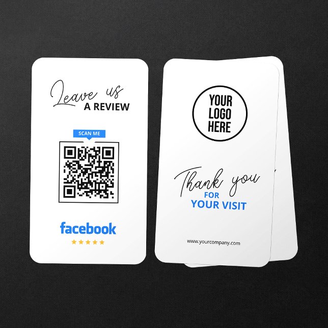 Carte De Visite Code QR de critiques Facebook Lien de critique d'e (Créateur téléchargé)