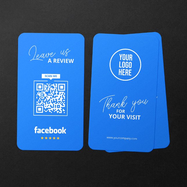 Carte De Visite Code QR de critiques Facebook Lien de critique d'e (Créateur téléchargé)