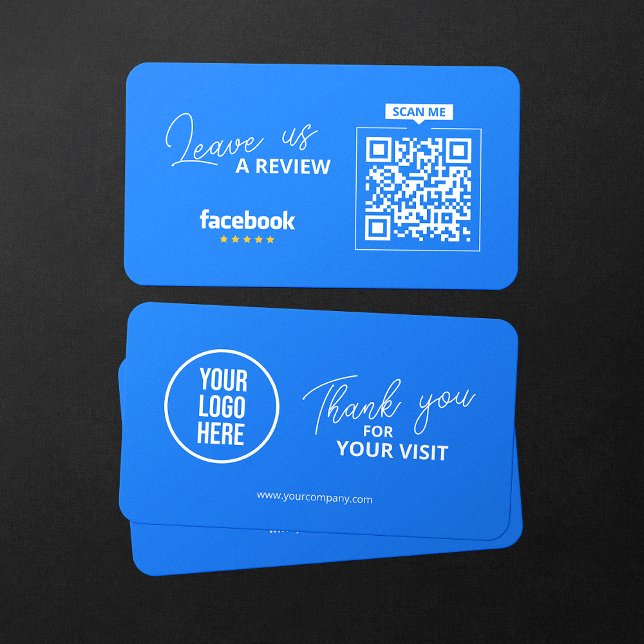 Carte De Visite Code QR de critiques Facebook Lien de critique d'e (Créateur téléchargé)