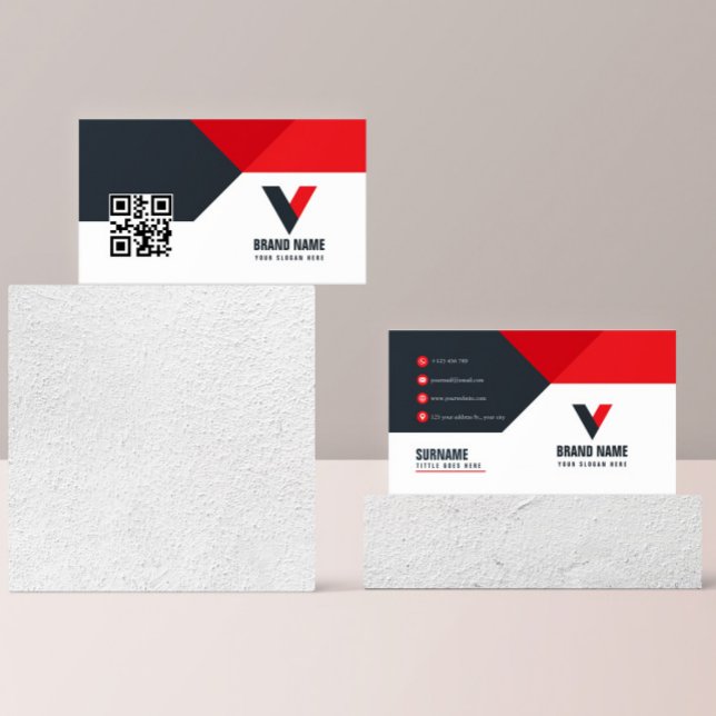 Carte De Visite Code Qr de Drak Rouge immobilier (Créateur téléchargé)