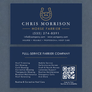 Carte De Visite Code QR de fer à cheval de maréchal-ferrant