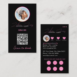 Carte De Visite Code QR de fidélité pour tresses à prix réduit Noi
