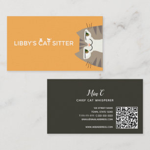 Carte De Visite Code QR de Garde de Chat