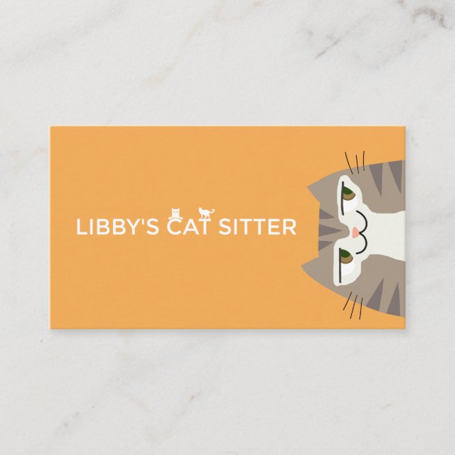 Carte De Visite Code QR de garde de chat tigré (Devant)