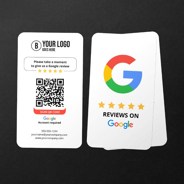Carte De Visite Code QR de Google Avis Évaluez Mon Entreprise 5 Ét (Créateur téléchargé)