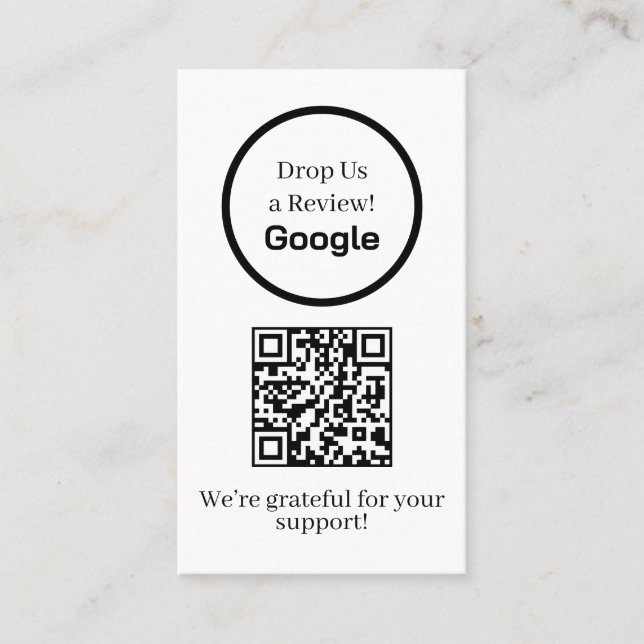 Carte De Visite Code QR de Google Avis | Lien de retour d'informat (Devant)