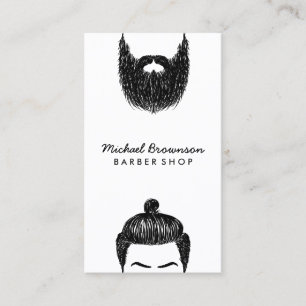 Carte De Visite Code qr de la barbe de hipster moustache