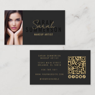 Carte De Visite Code QR de la beauté du salon de l'artiste maquill