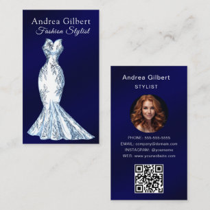Carte De Visite Code QR de la boutique de styliste de mode chic po