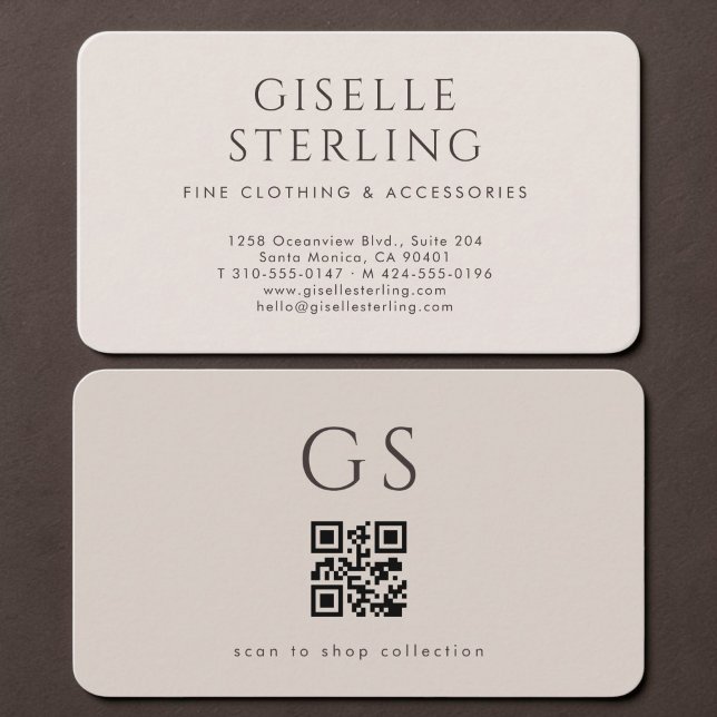 Carte De Visite Code QR de la boutique Neutre (Créateur téléchargé)