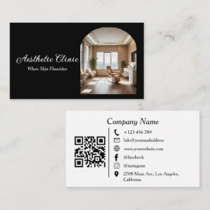 Carte De Visite Code QR de la clinique d'esthétique Minimal Arch n