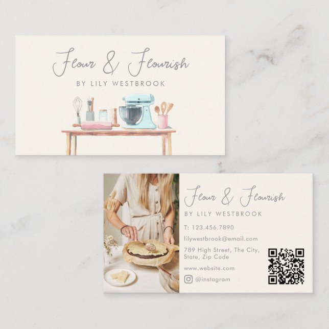 Carte De Visite Code QR de la fiche de chef pâtissier de la boulan (Devant / Derrière)