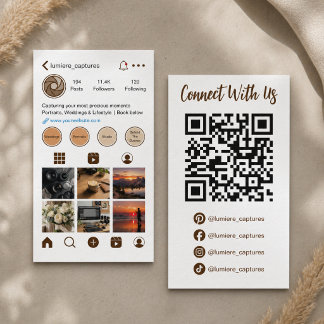 Carte De Visite Code QR de la grille de photos des médias sociaux 