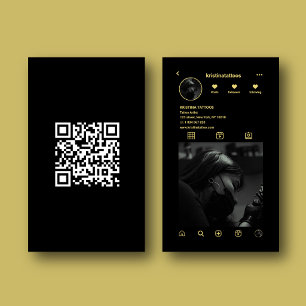 Carte De Visite Code QR de la grille de photos Instagram d'artiste