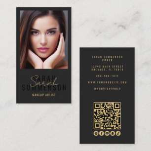 Carte De Visite Code QR de la photo du salon de beauté de l'artist