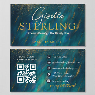 Carte De Visite Code QR de la pierre d'opale verte