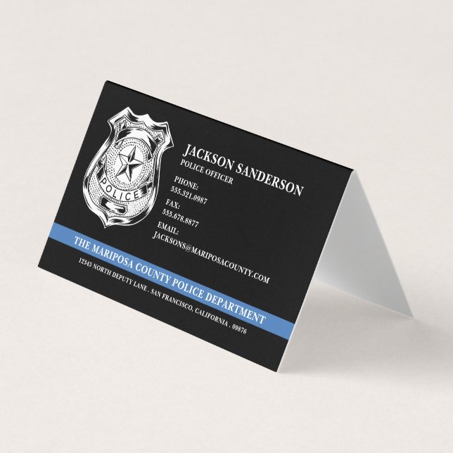 Carte De Visite Code QR de la police sur mesure du département de  (Devant)