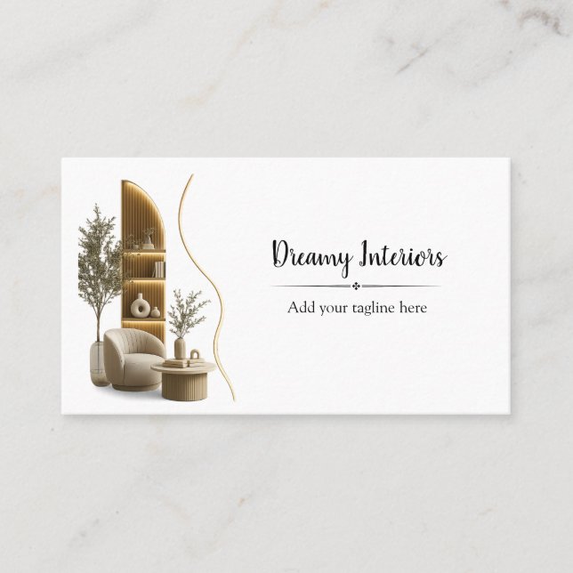 Carte De Visite Code QR de la société de design d'intérieur modern (Devant)