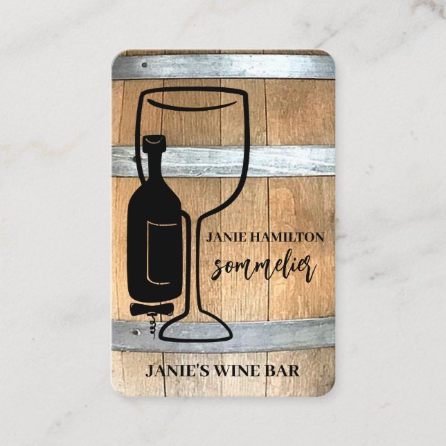 Carte De Visite Code QR de la Winery Bar à vin rustique (Devant)