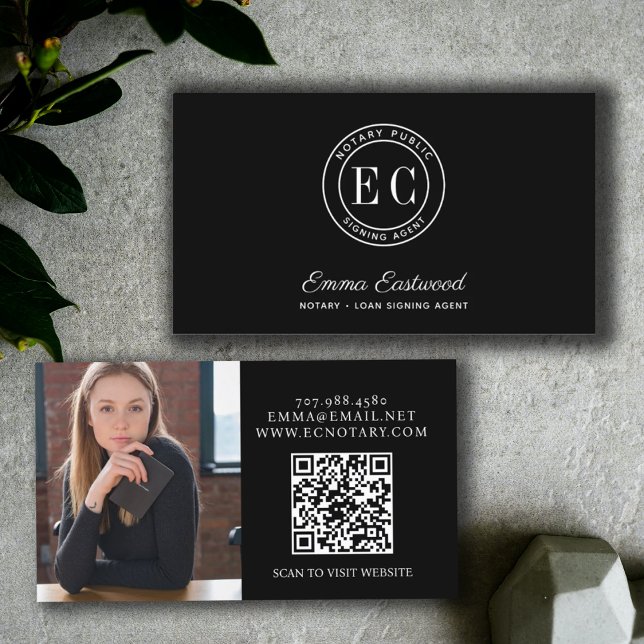 Carte De Visite Code QR de l'agent de signature du prêt notaire (Créateur téléchargé)