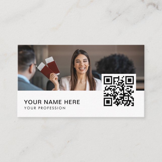 Carte De Visite Code QR de l'agent de voyage (Devant)
