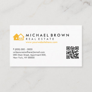 Carte De Visite Code qr de l'architecte Key House Realtor