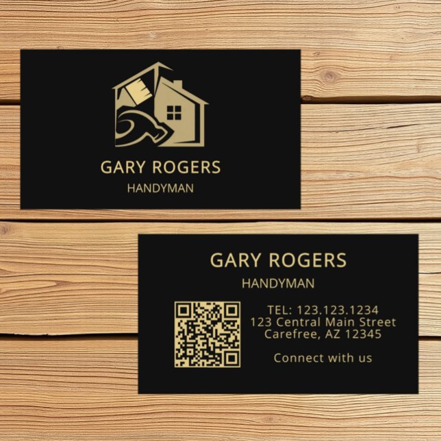 Carte De Visite Code QR de l'artisan de la rénovation et de la rép (Créateur téléchargé)