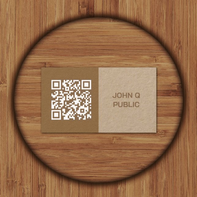 Carte De Visite Code QR de l'artisanat moderne Brown (Créateur téléchargé)