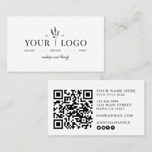 Carte De Visite Code QR de l'artiste en maquillage de beauté moder (Devant / Derrière)