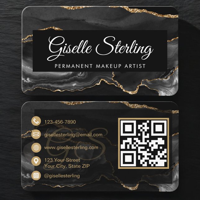 Carte De Visite Code QR de l'artiste en maquillage permanent (Créateur téléchargé)