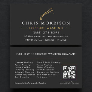 Carte De Visite Code QR de lavage sous pression professionnel 