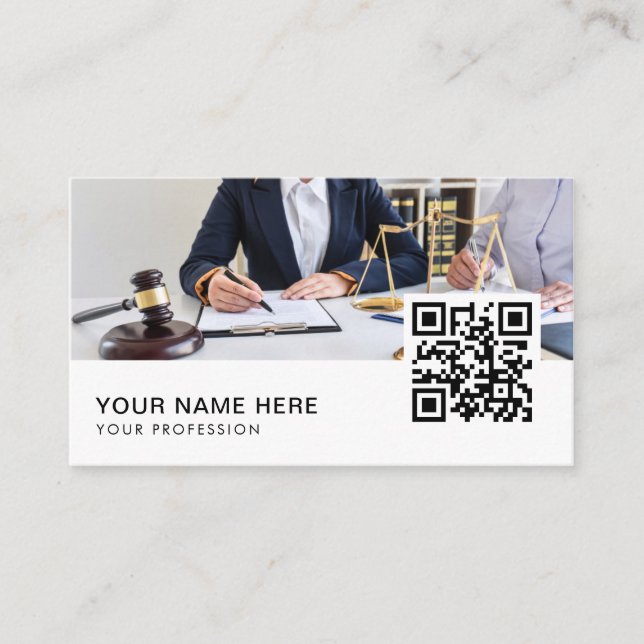 Carte De Visite Code QR de l'avocat (Devant)