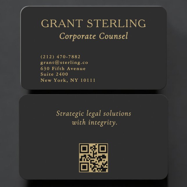 Carte De Visite Code QR de l'avocat d'entreprise professionnel (Créateur téléchargé)
