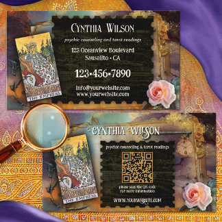 Carte De Visite Code QR de lecteur de tarot psychique magique Phot