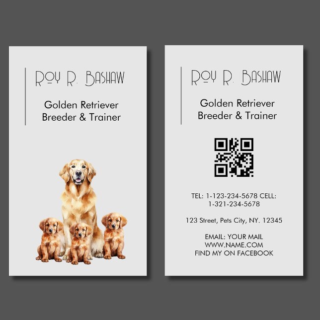 Carte De Visite Code QR de l'éleveur de chiens (Créateur téléchargé)