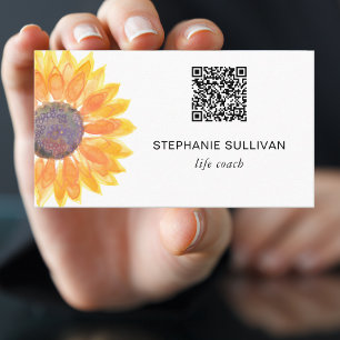 Carte De Visite Code QR de l'entraîneur de vie Botanique