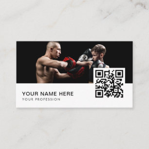 Carte De Visite Code QR de l'entraîneur mixed martial art