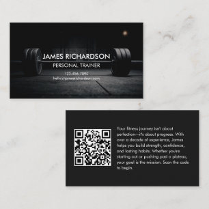Carte De Visite Code QR de l'entraîneur personnel photo de haltère