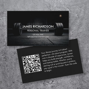 Carte De Visite Code QR de l'entraîneur personnel photo de haltère