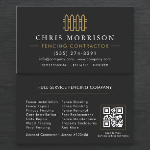 Carte De Visite Code QR de l'entrepreneur en clôture