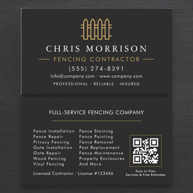 Carte De Visite Code QR de l'entrepreneur en clôture (Créateur téléchargé)