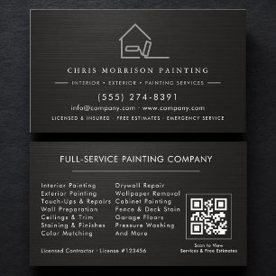 Carte De Visite Code QR de l'entrepreneur en peinture