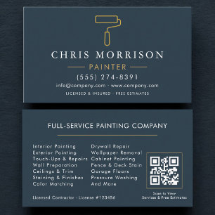 Carte De Visite Code QR de l'entrepreneur en peinture de maison