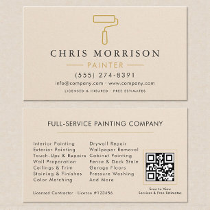 Carte De Visite Code QR de l'entrepreneur en peinture de maison mo