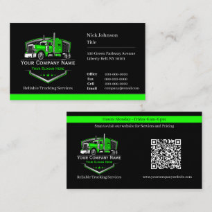 Carte De Visite Code QR de l'entreprise de camionnage professionne