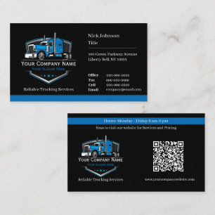 Carte De Visite Code QR de l'entreprise de camionnage professionne