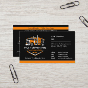 Carte De Visite Code QR de l'entreprise de camionnage professionne