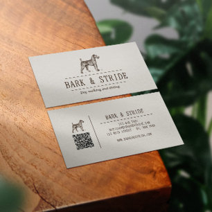 Carte De Visite Code QR de l'entreprise de promenade de chiens Bar