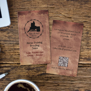 Carte De Visite Code QR de l'entreprise de Ranch de chevaux Votre